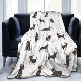 Fenmshairy Chihuahua Dog Puppy Thermal Throw Blanket, Ultra Soft Warm Cozy Microfiber All Season Lightweight Flannel Fleece Blanket for Sofa Bed Couch Office Travel, 60x50 Inches