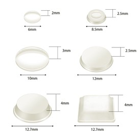 Outus 254 Pcs Clear Rubber Cabinet Door Bumper Adhesive Sound Dampening Rubber Feet Pad for Kitchen Furniture Cabinet Doors Drawers Glass Tops, 6 Sizes