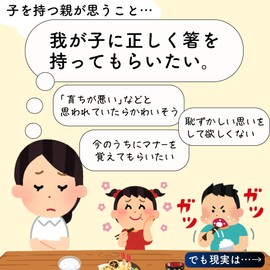 FlaColle Genius Jr. (You Can Experience the Correct Way to Hold Chopsticks) Orthodontic Chopsticks for Left Handed Use, 6.5 inches (16.5 cm), Chopsticks Practice, Toddlers and Children, 5 - 6 Years