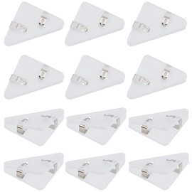 Corner Clips, Stationery Triangle Clips, Book Clips, 12 Pack, Transparent Color Paper Clips, Reusable, Documents, Examination Papers, Receipt Organizing, School, Work, Office Supplies (Transparent White)