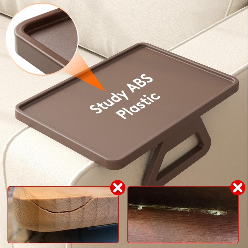 Lifewit Plastic Rotating Couch Armrest Table, Adjustable Sofa Arm Clip