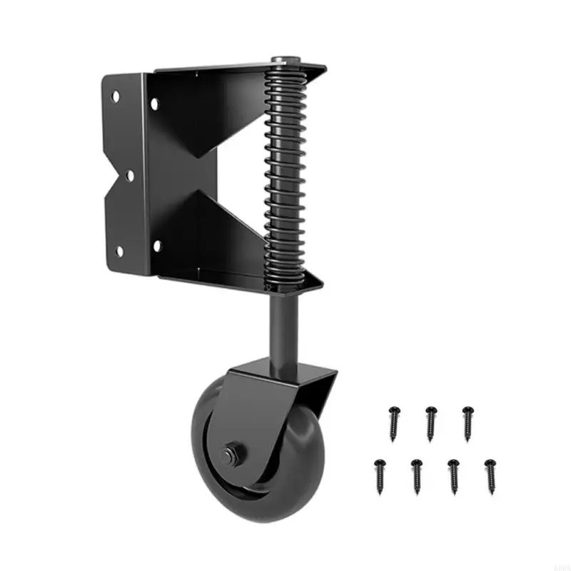 4-Inch Right-Side Spring-Loaded Gate Caster Wheel with 360° Swivel and