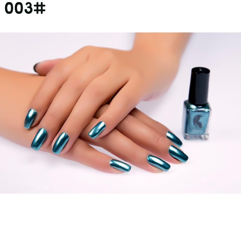 IMGDD Blue Metallic Nail Polish, Mirror Shiny Metal Long-Lasting Quick