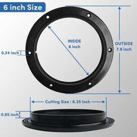 VEITHI Escotilla de inspección circular antideslizante de 6 pulgadas, placa de cubierta de escotilla de barco con cubierta desmontable para caravana, barco, kayaks, yate, escotilla de inspección redonda antideslizante con tornillos (negro)
