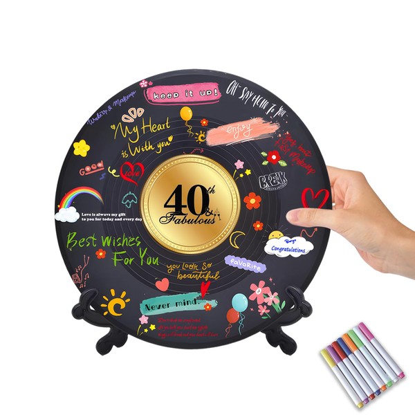 SHSEEN 40th Birthday Decorations Gifts, Happy 40th Birthday Signing Vinyl