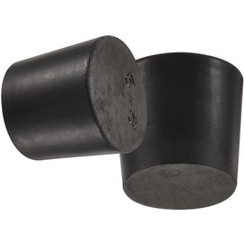 TOP-VIGOR 5 Pcs 24mm to 28mm Taper Rubber Stoppers Solid Test Tubes Stoppers Black for Laboratory Home