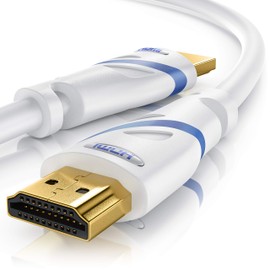 CSL - 0.5 m 50 cm 8k HDMI Cable 2.1 0.5 m - 8K @ 60Hz / 120Hz - 4K @ 240Hz - 48 Gbit/s HDMI 2.1 2.0a 2.0b 3D High Speed HDTV UHD II - Dynamic HDR-10+ - eARC - Variable Refresh Rate VRR - White