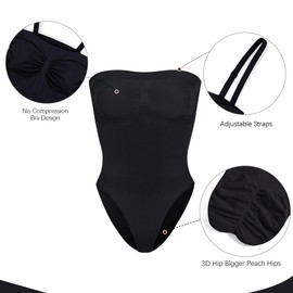 REORIA Shapewear Bodysuits for Women Tummy Control Seamless Body Shaper Sculpting Snatched Waist Butt Lifting Thigh Slimmer