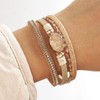 Suyi Multilayer Leather Bracelet Set 2 Pieces Beads Wrap Bracelet