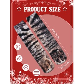 10 Pairs Christmas Animal Paw Socks Novelty 3D Printed Socks Animal Feet Socks for Women Men Boys Girls Kids White Elephant Gift