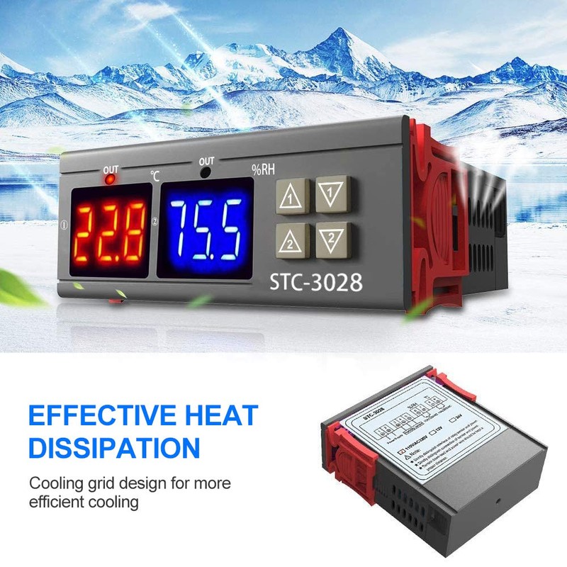PAIDUOJI STC-3028 Digital Humidity and Temperature Display Thermostat Dual Display