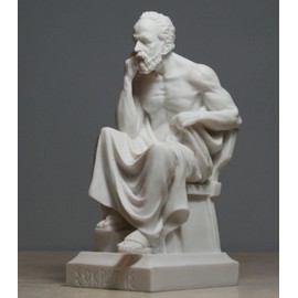 Greek Philosopher Socrates Alabaster Statue Sculpture Athens Academy 6.7 inches