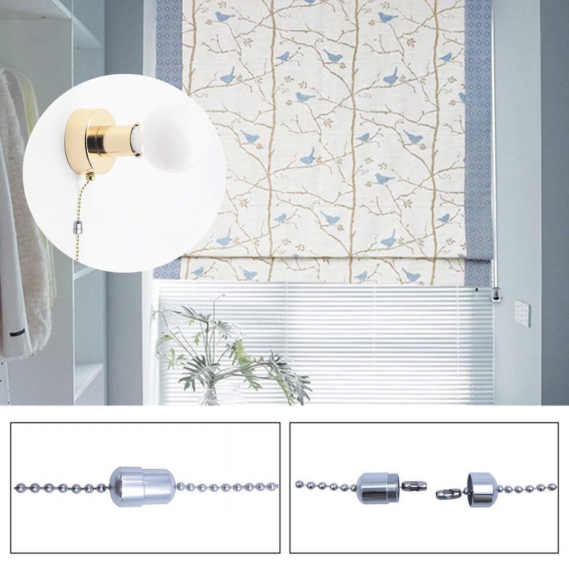 NA 6 Pack Cord Connector Metal Chrome Bathroom Light Pull