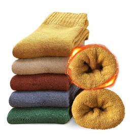 Butyeak Thick Knitted Socks, Thermal Socks Women, 5 Pairs Thick Hiking Socks, Warm Socks Women, Colourful Knitted Socks, Warm Winter Socks, Wool Socks, Warm Gifts for Women and Girls, Polychromatic