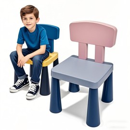 2Pcs Plastic Toddler Chair, Lightweight and Sturdy Kids Chair, Double-layer backrest Little Seat Chairs for Home, Kindergarten, Playroom, Lawn, Beach, Indoor or Outdoor Use for Girls Boys Age 3-7