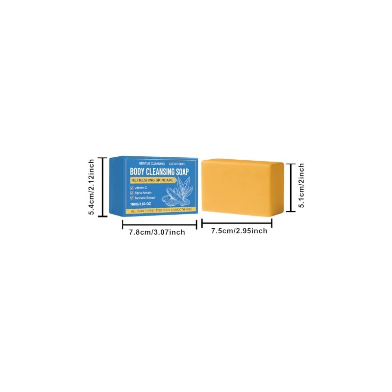 soap corporal limpiador cúrcuma, iluminadora con alfa-arbutina vitaminaC (2pcs)