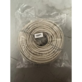 Unbranded Ethernet Cables 100 Feet Cat 5 - White/Very light tan