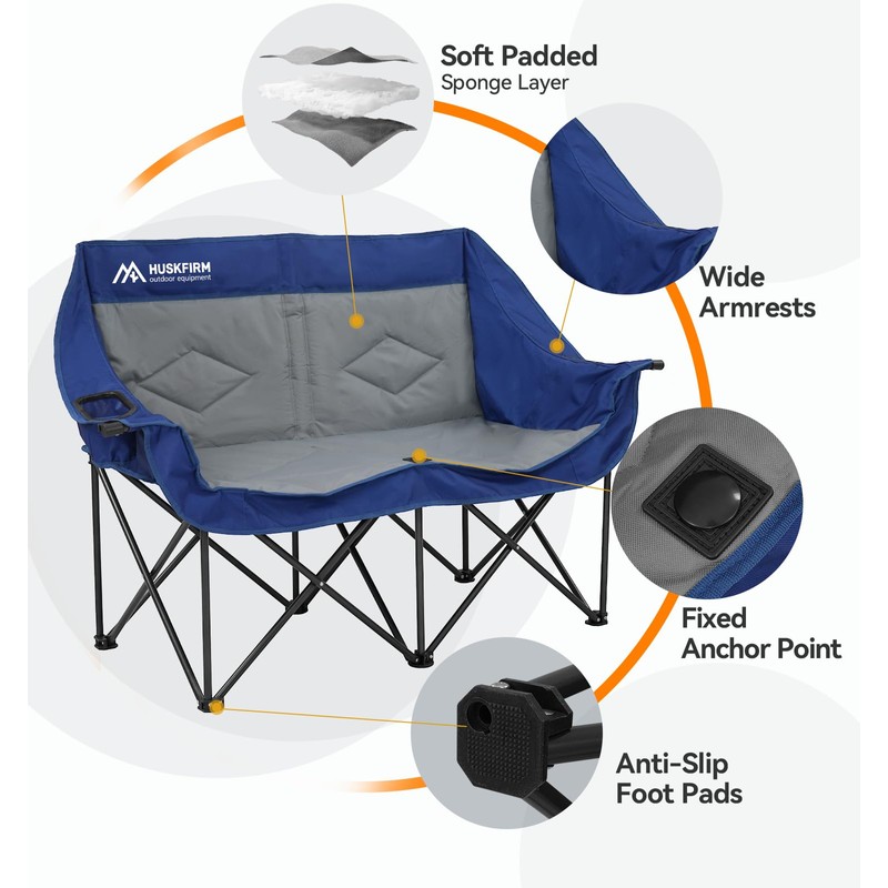 Double Camping Chairs Oversized Loveseat - 2 Person Camping Chair