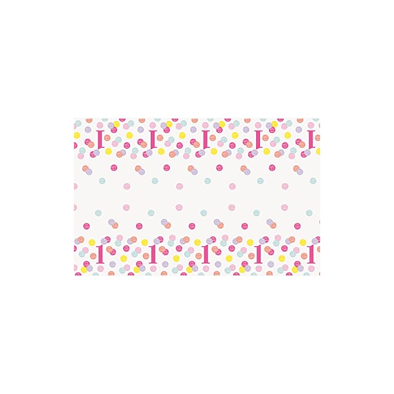 Pink Dots 1st Birthday Table Cover (137cm x 213cm) -