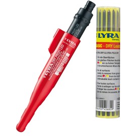 LYRA 101168335_101168336 Dry LED mit Ersatzminen Graphit Deep Hole Marker, red, 13-teiliges Set