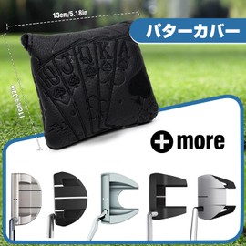 Golf Putter Cover Putter Head Cover Blade Putter Cover Golf Club Head Cover Golf Head Cover PU Leather Embroidery Black Golf Putter Headcover with Magnet, Fits All Brands