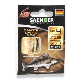 Zander Ryder S-249 Size 4 - 70 cm Leader Hook Carbon Steel SÄNGER