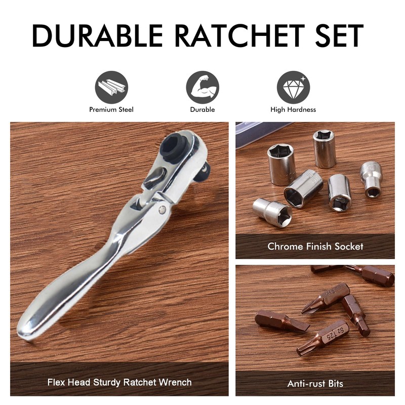 COTOUXKER Mini ratchet screwdriver Set, Right Angle Screwdriver set with
