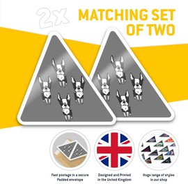 2 x Triangle Stickers 7.5cm - BW - Boston Terrier Dog Puppy Print Fun Decals for Laptops,Tablets,Luggage,Scrap Booking,Fridges #37532