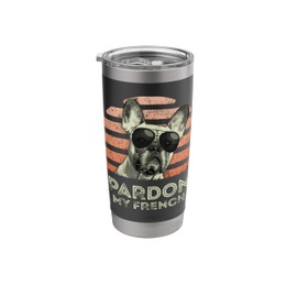 Pardon My French - Retro Funny Frenchie | French Bulldog Stainless Steel Insulated Tumbler