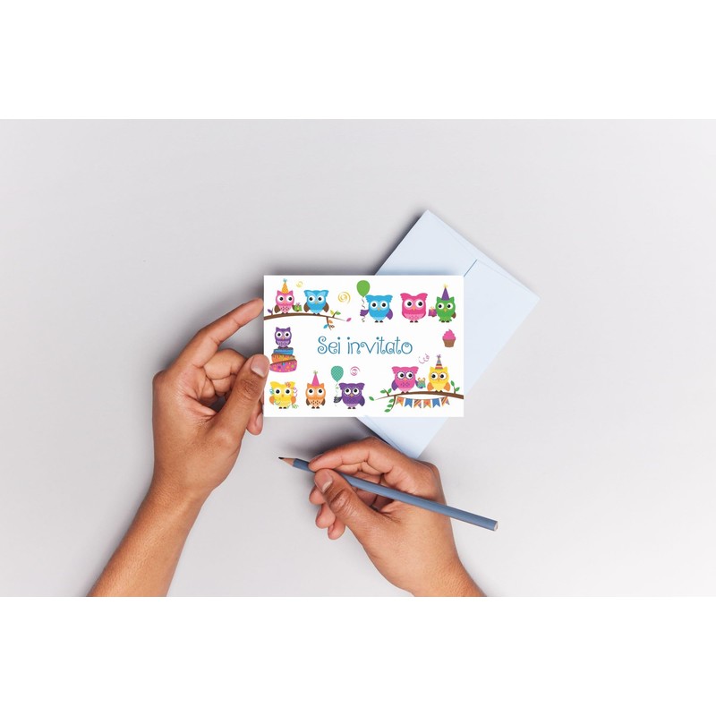 Edition Colibri 10 x Birthday Invitations Owls Birthday Invitations for