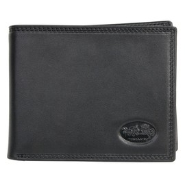 Toscanino Large Genuine Leather Wallet Black, black, Minimalist