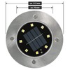 Solar Ground Spotlight with 8 LEDs White Stainless Steel Recessed