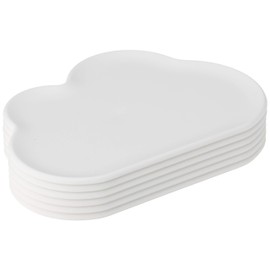 Qualy QL10257-WH Coasters Set of 6 Plastic White Dimensions: 8.4 x 11.9 x 0.5 cm