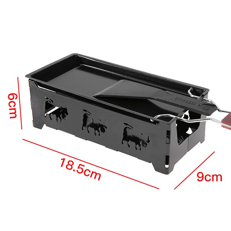 Sarini Portable Non-Stick Cheese Grill Set Tea Light Raclette Roaster