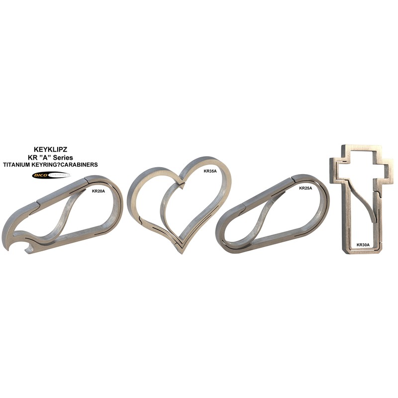 Bico Keyklipzサーフビコ キークリップ メンズTEAR DROP「ティアドロップ」チタンカラビナキーチェーン[KR25A-ST]カラー:ストーン仕上げ?グレー