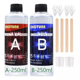 Chotune Resina Epoxica Cristal Trasparent Diy Arte Kit Epoxy 1:1
