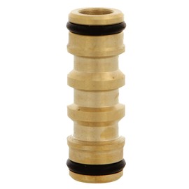 Amig - Cuff for Connecting 2 Hoses, Quick and Easy Connection for Garden Hoses, 2 Hoses with Sockets, Brass, Matt