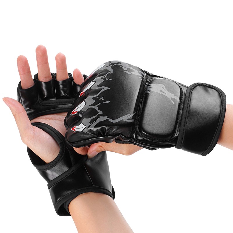 Half Finger Boxing Gloves Punching Bag Open Palms Fighting Kickboxing