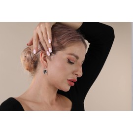 Poplyke Sterling Silver Music Classical Guitar Dangle Earrings Vintage Punk Earrings Jewelry for Women, Sterling Silver