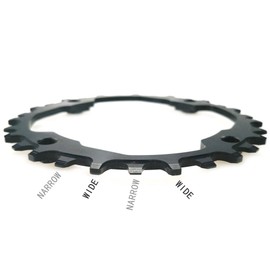 FOMTOR Narrow Wide Chainring 30T 32T 34T 36T 104 BCD 9 10 11 Speed Single Chainring Perfect for Most Mountain Bike Road Bike BMX MTB Fixie Track Fixed-Gear Bicycle (Round, Black) (30T)
