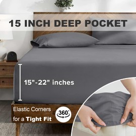 Grounding Sheets Full, 54*75 inch Grounding Sheet,95% Organic Cotton+ 5% Pure Silver Fiber,Fitted Bed Sheet with Grounding Cord for Better Sleep, Grounding Kit (Gray, Full 54 * 75*14 inch)