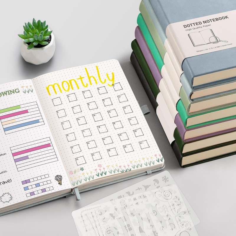 RETTACY A5 Bullet Dot Grid - Dotted Notebook With 320