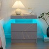 Bingoday Nightstand Set of 2 LED Nightstand with 2 Drawers,