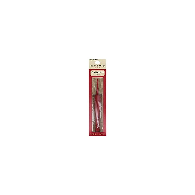 Tulip Etimo Red Crochet Hook Soft Grip 3.00 mm Pack