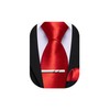 Barry.Wang Men's Solid Color Extra Long Tie and Pocket Square