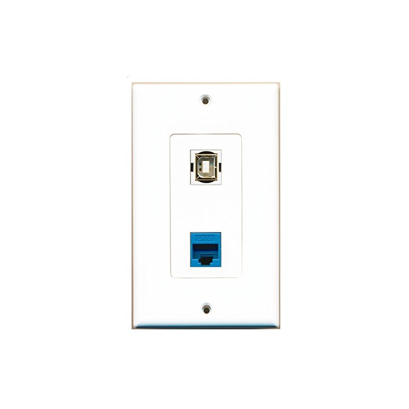 RiteAV 1 Port Cat6 Ethernet Blue 1 Port USB B-B