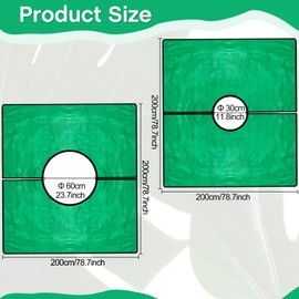 Amylove 2 Set Landscape Tarp with Hole, 78.74 x 78.74 Inch, Waterproof Garden Tarp Leaf Shrub Trimming Pruning Drop Fabric Cloth with Corner Buckles for Garden Tree Shrub Leaf Trimming Accessories