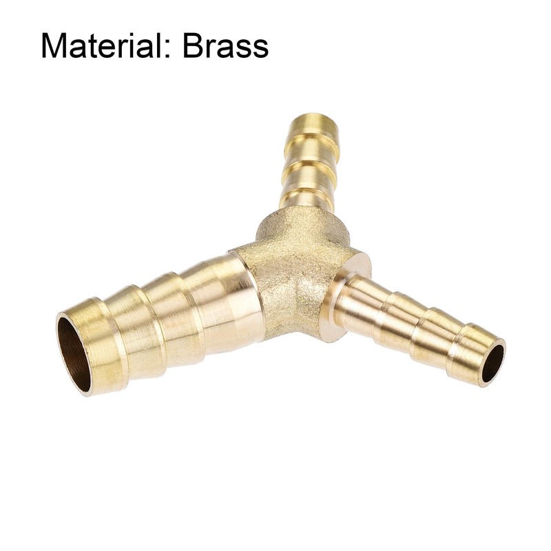 uxcell Reducing Barb Hose Fitting Y Shape Pipe Connector Brass