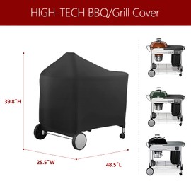vchin Grill Cover for Weber 7152 Performer Deluxe 22 Inch Charcoal Grills,Waterproof Fade Resistant BBQ Cover(48.5L x 25.5W x 39.8H inch)