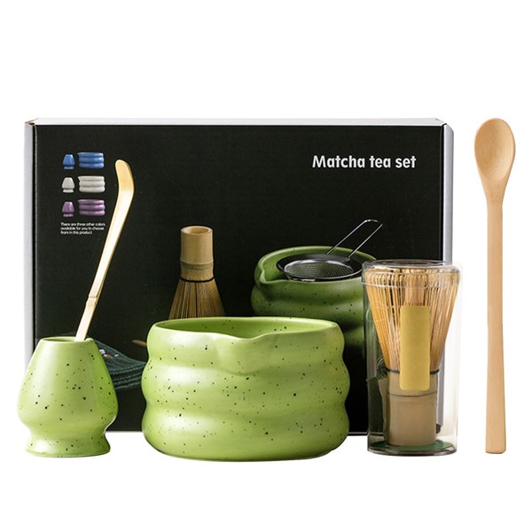 Matcha Tea Set with Whisk and Bowl, Bamboo Matcha Whisk